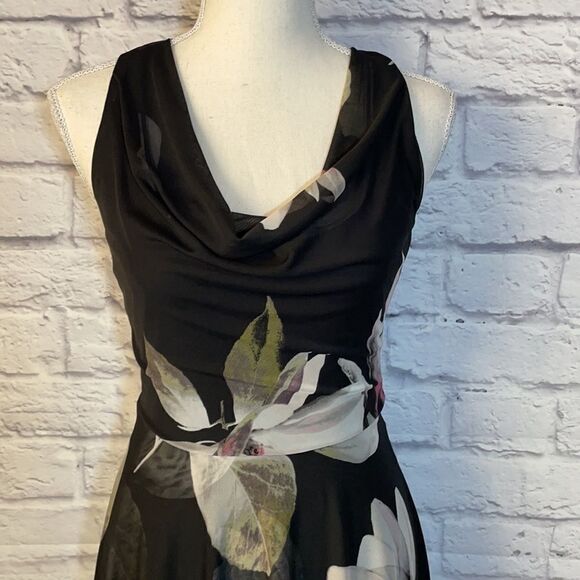 Le Chateau Floral Print Knit Cowl Neck Dress Size XXS - Picture 4 of 12